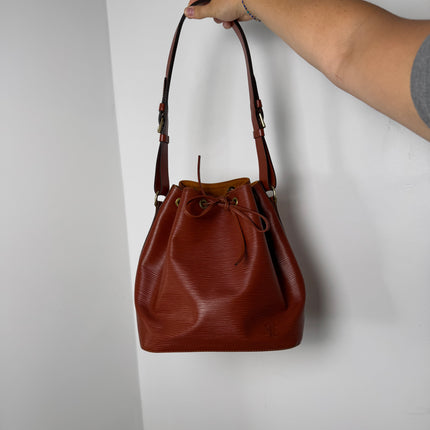 Sac Louis Vuitton Noé PM Cuir Épi Cognac