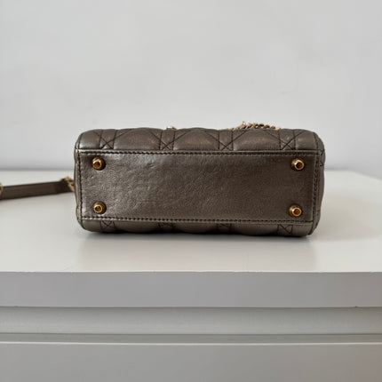 Sac Dior Mini Lady Dior bandoulière Mordoré