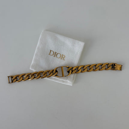 Bracelet Dior CD métal doré vieilli