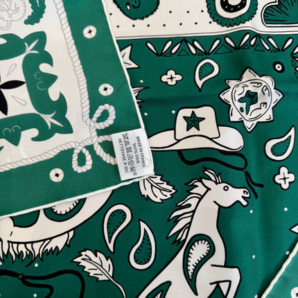 Bandana 55 Hermès Animaux Vert