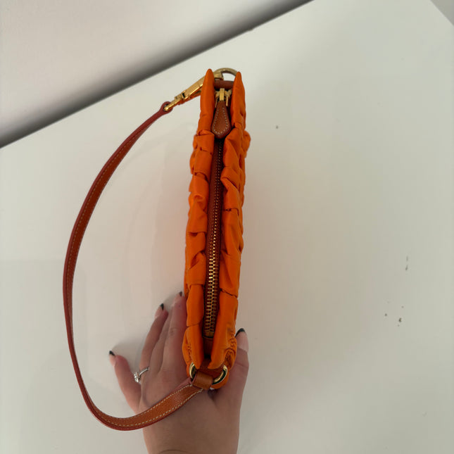 Sac Prada gaufre nylon papaya