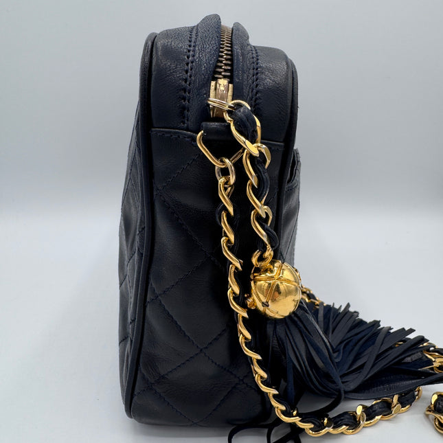 Sac Chanel caméra vintage bleu nuit