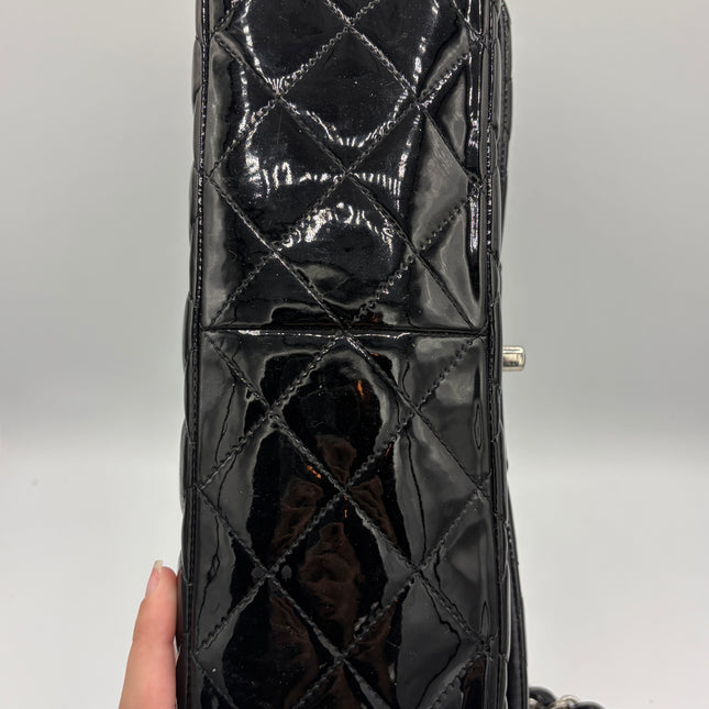 SAC CHANEL GRAND TIMELESS VERNIS NOIR
