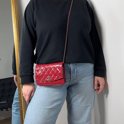 Sac Chanel Wallet on chain framboise