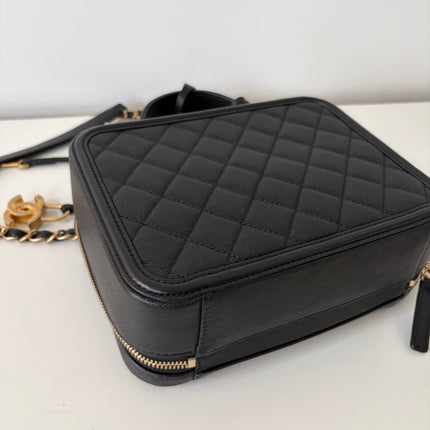 Sac Chanel vanity bandoulière veau grainé noir