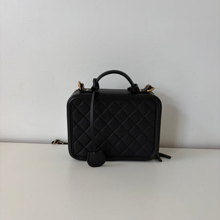 Sac Chanel vanity bandoulière veau grainé noir