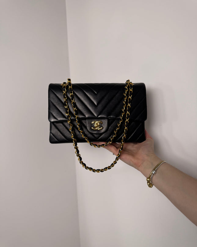 Sac Chanel Timeless 25 cm Chevrons Noir