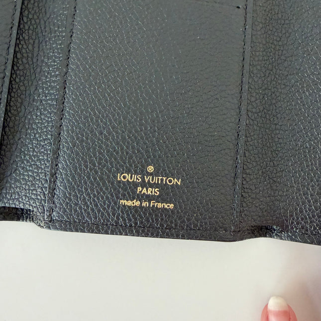 Portefeuille Louis Vuitton Victorine Cuir Empreinte Noir