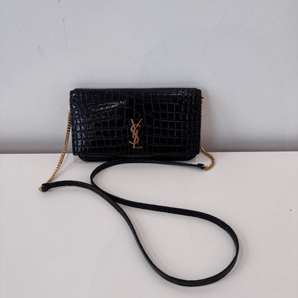 Sac saint Laurent Phone case enbossé crocodile