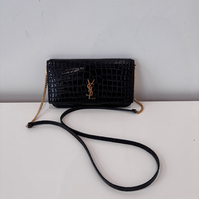 Sac saint Laurent Phone case enbossé crocodile