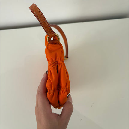 Sac Prada gaufre nylon papaya