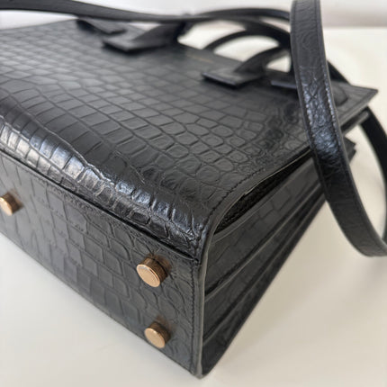 Sac de jour Saint Laurent embossé crocodile baby