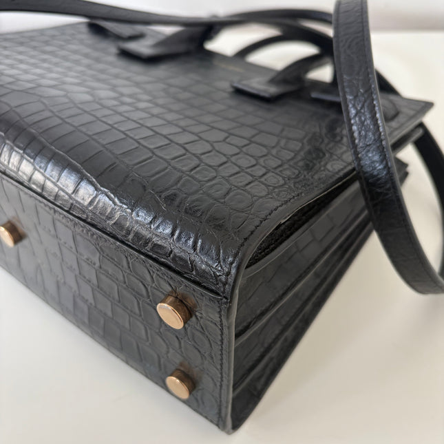 Sac de jour Saint Laurent embossé crocodile baby