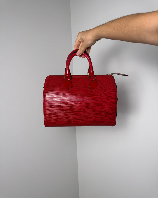 Sac Louis Vuitton Speedy 25 Épi Rouge