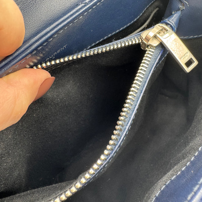Sac Loulou Small Saint Laurent Bleu Marine