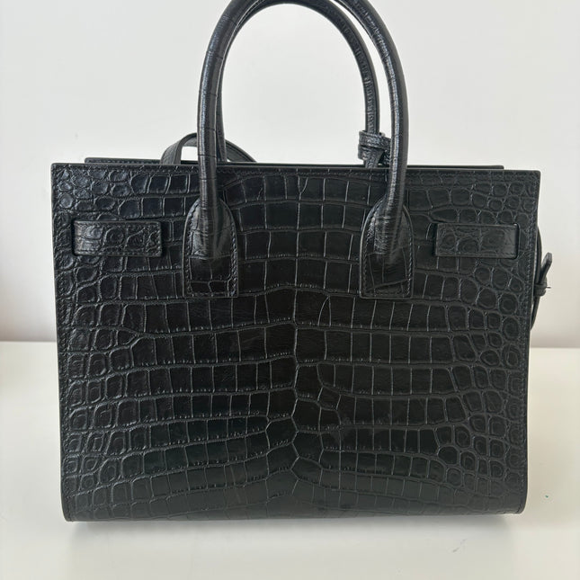 Sac de jour Saint Laurent embossé crocodile baby