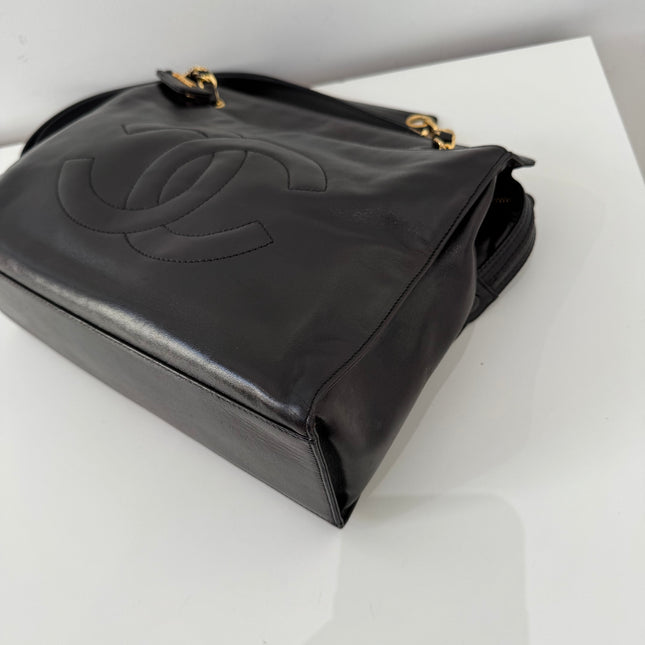 Sac Cabas Chanel CC dark brown épaule