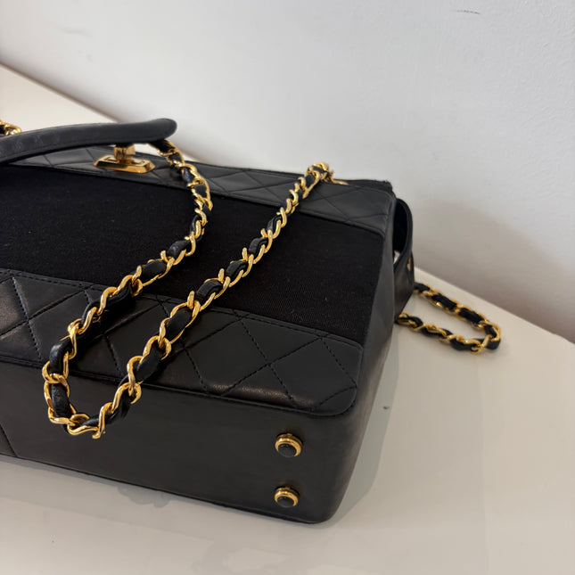 Sac Chanel Cabas Cuir & Tissu vintage