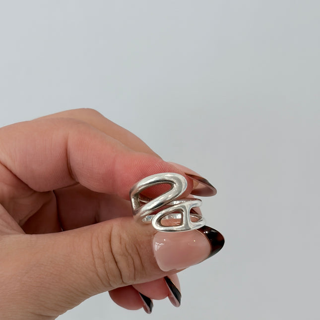 Bague Hermès Chaîne d’ancre Punk T49
