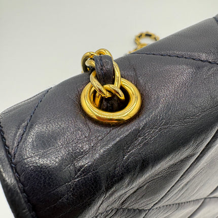 Sac Chanel Single flap marine