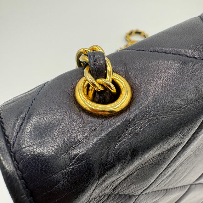 Sac Chanel Single flap marine