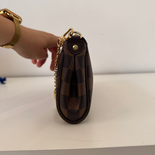 Sac pochette Eva damier ébène
