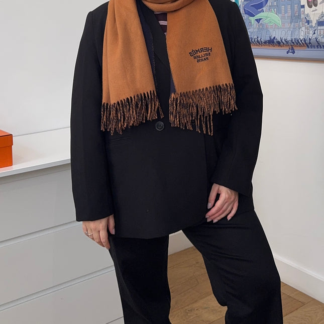 Étole Hermès cachemire double face