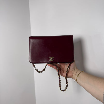 Sac Chanel Épaule Vintage Bordeaux