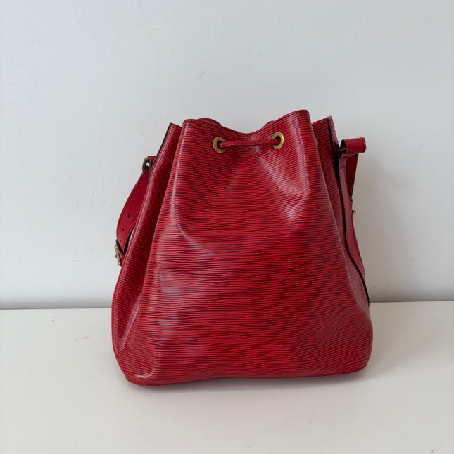 Sac Louis Vuitton Noé PM Cuir Épi Rouge