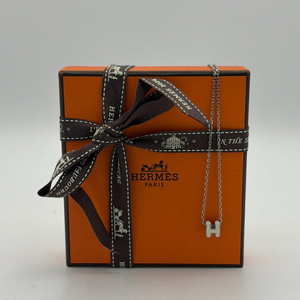 Collier Hermes mini pop blanc