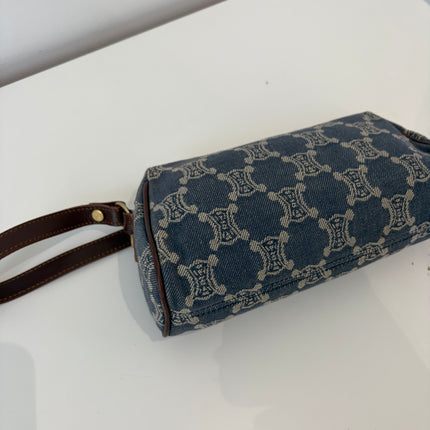 Sac Celine épaule toile bleu jean