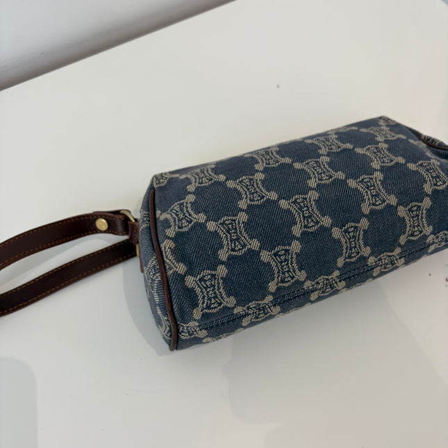 Sac Celine épaule toile bleu jean
