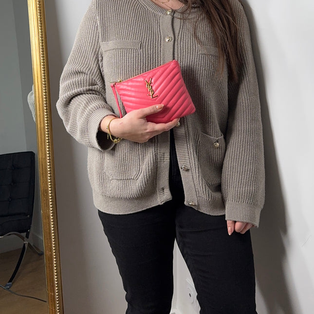 Pochette rose saint Laurent new jolie