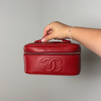 Vanity Chanel Cuir caviar rouge