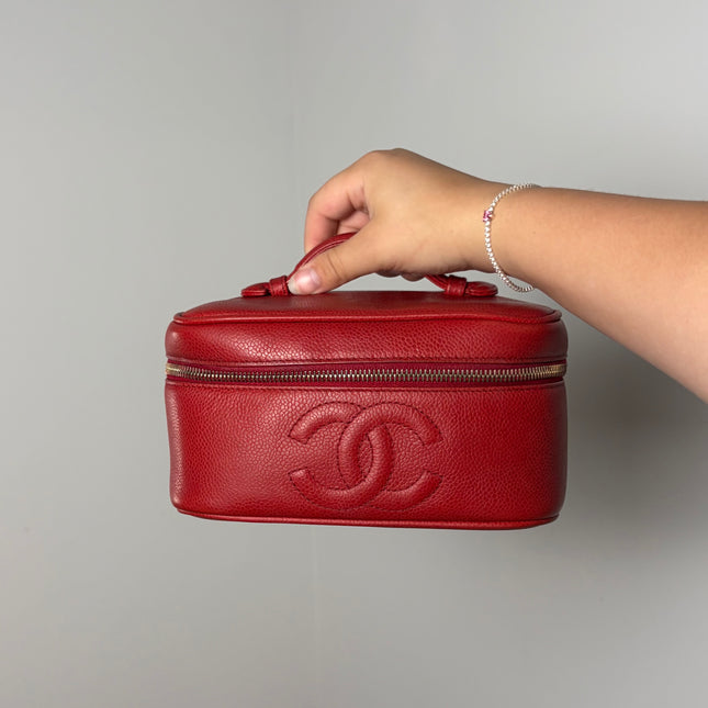 Vanity Chanel Cuir caviar rouge