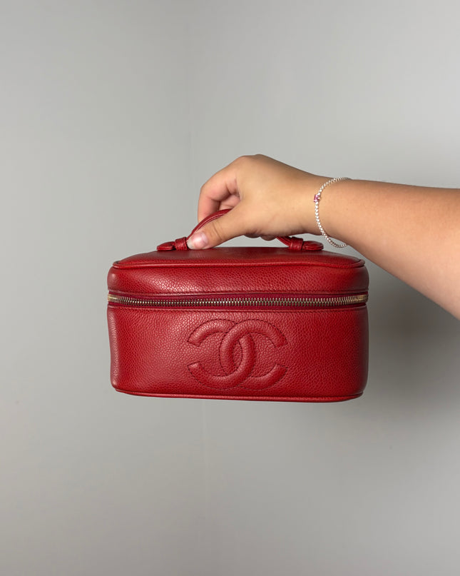 Vanity Chanel Cuir caviar rouge