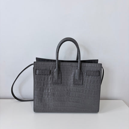 Sac de Jour Saint Laurent Croco Gris Small