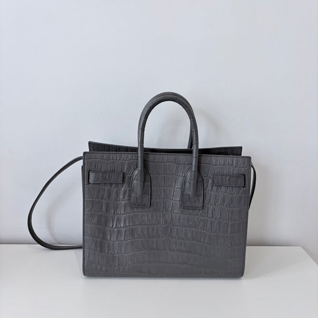 Sac de Jour Saint Laurent Croco Gris Small