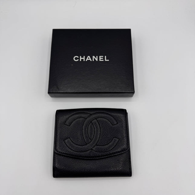 Portefeuille Chanel Cuir Caviar Noir