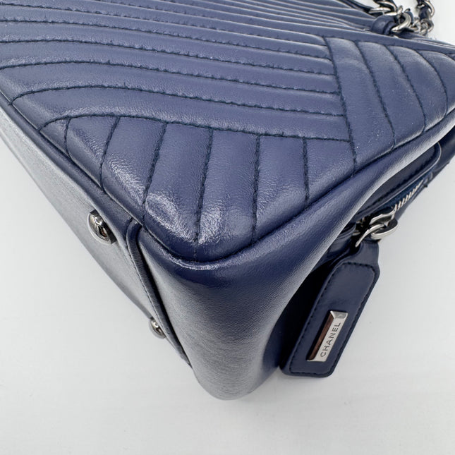 Sac Chanel Cabas Chevrons Bleu Marine