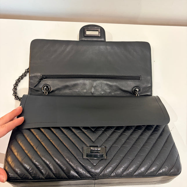 Sac Chanel Grand 2.55 Chevrons Noir