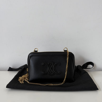 Sac Celine Clutch cuir noir