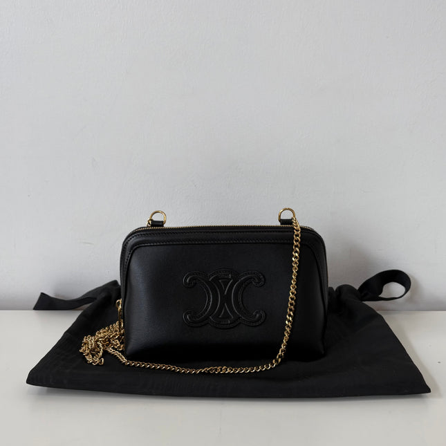 Sac Celine Clutch cuir noir
