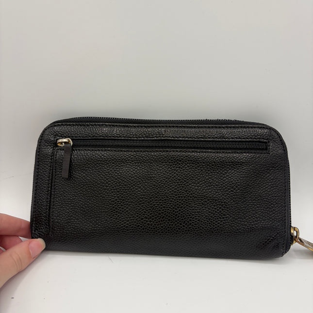 Portefeuille Chanel cuir grainé noir