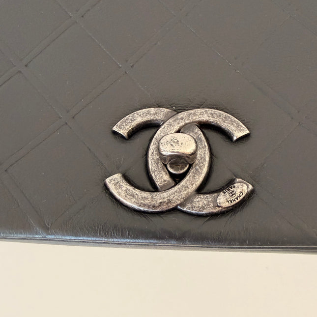 Sac Chanel single flap gris