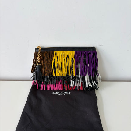 Pochette Saint Laurent à franges