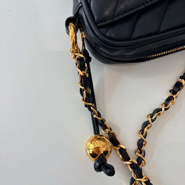 Sac Chanel Caméra Chevrons Noir