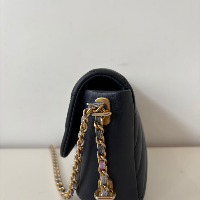 Sac Chanel Chevrons Mini Rectangle Marine