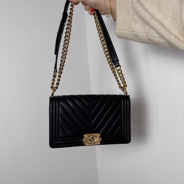 Sac Chanel Boy chevrons médium