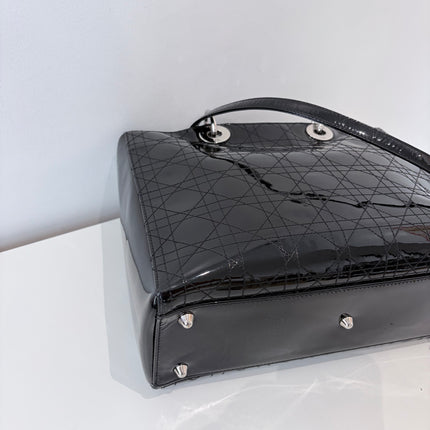 Sac Dior Lady Dior Large Noir Vernis